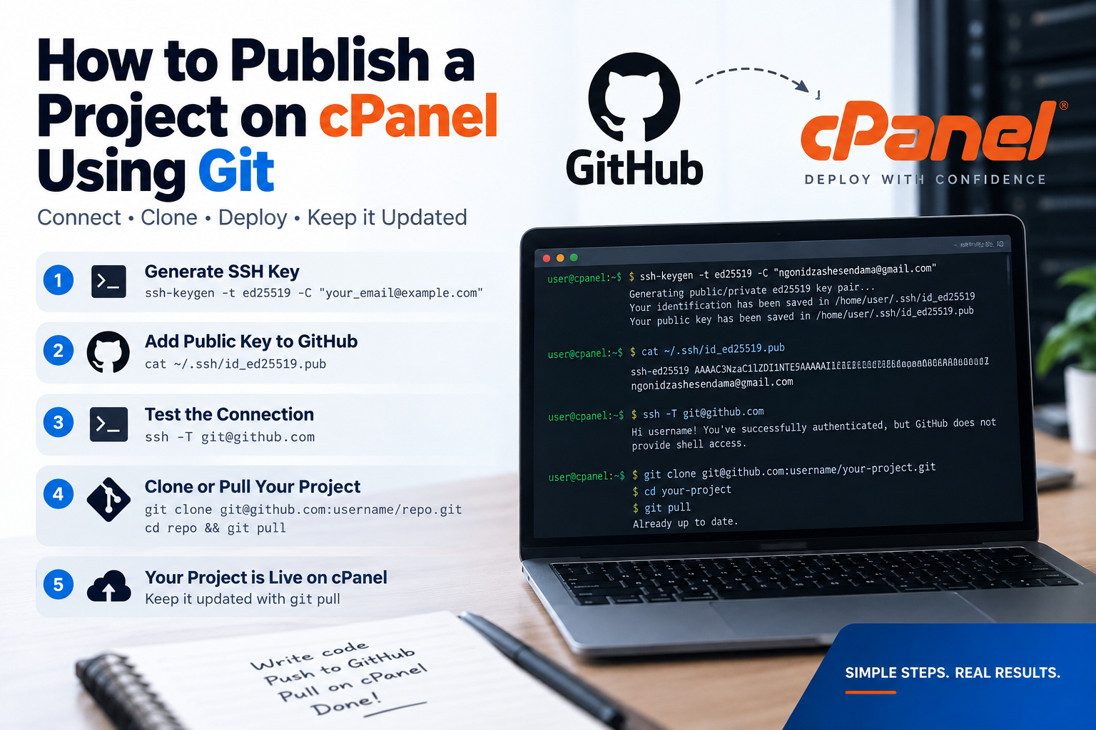 How to Deploy a GitHub Project to cPanel Using SSH